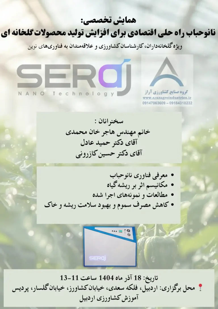 همایش تخصصی «نانوحباب؛ راه‌حلی اقتصادی برای افزایش تولید محصولات گلخانه‌ای» در اردبیل برگزار می‌شود